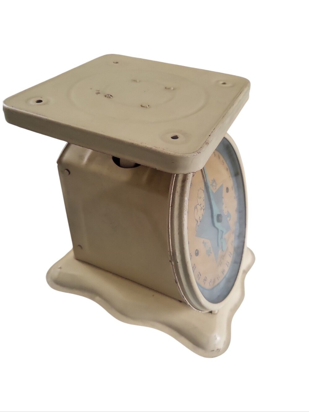 Vintage Shabby Chic Baby 30 Lb Metal Scale - Picture 3 of 10